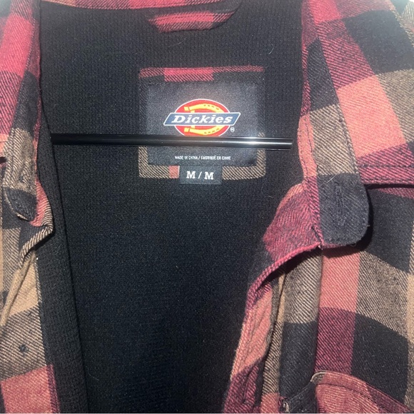 Dickies burgundy and brown flannel plaid jacket - Picture 3 of 6
